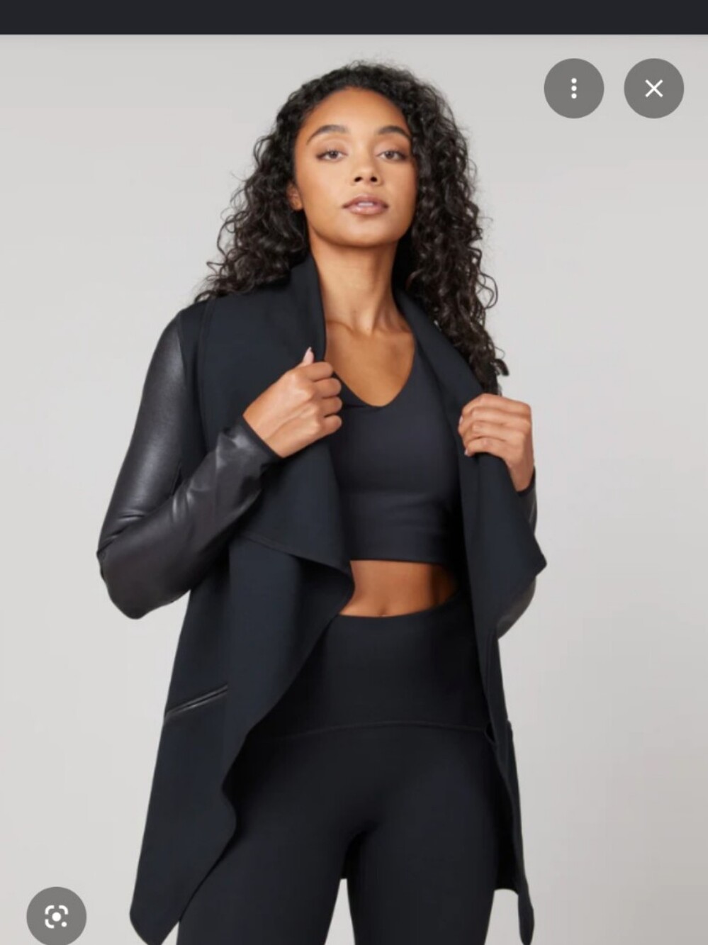 Spanx Drape Front Faux Leather Jacket